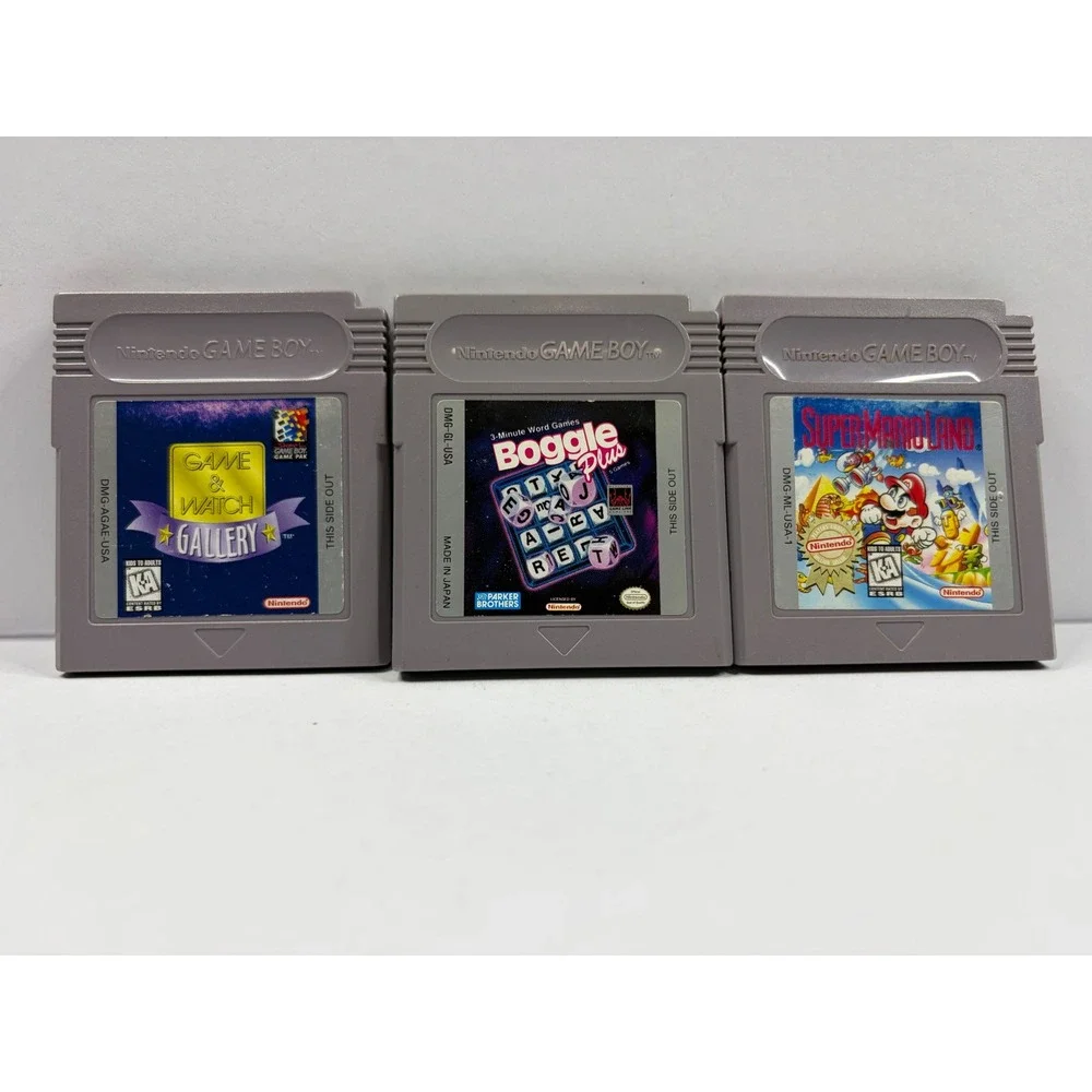 Nintendo Game Boy Lot Super Mario Land Game & Watch Gallery Boggle Plus DMG